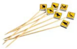 Brochette bambou "panneau de route"